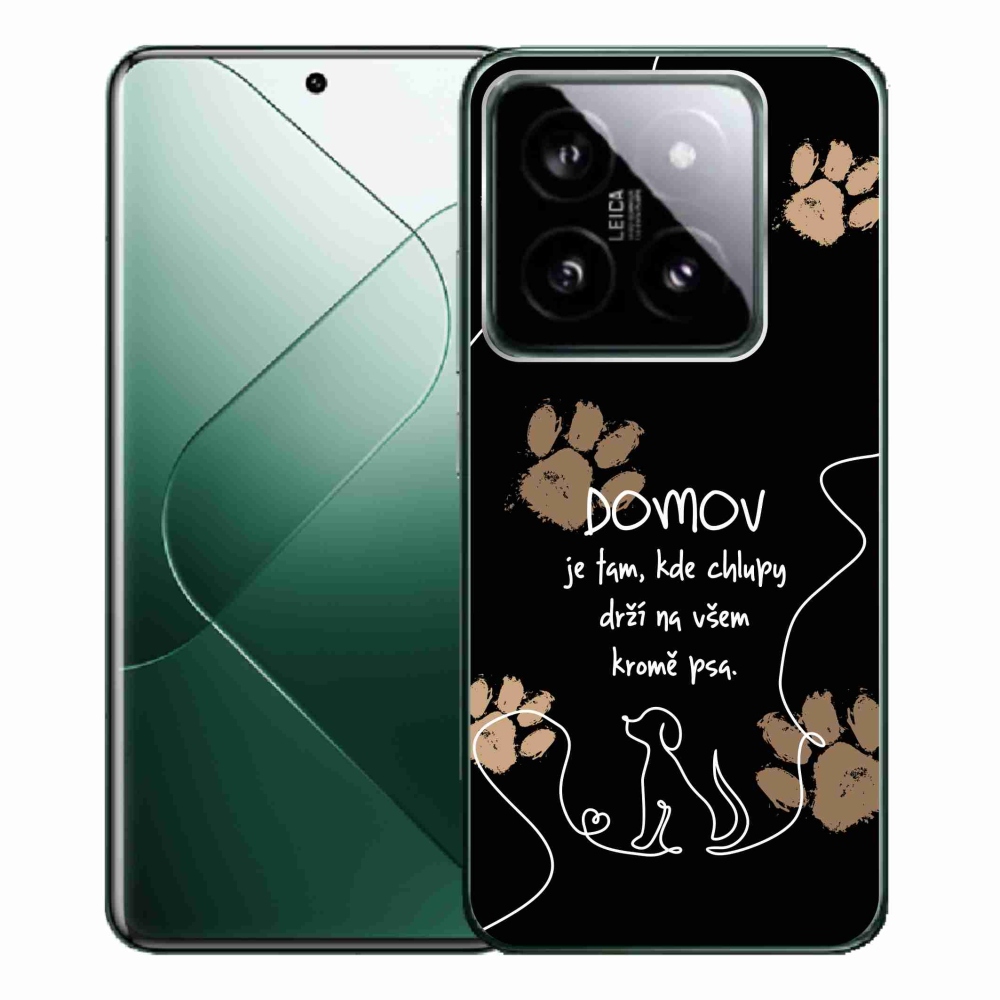 Gelový kryt mmCase na Xiaomi 14 Pro - psí motiv černé pozadí