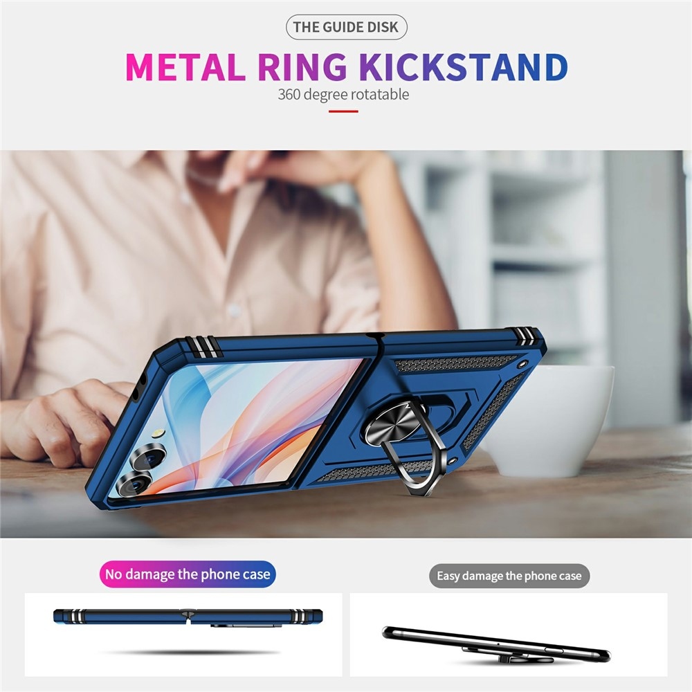 Ring odolný kryt na Samsung Galaxy Z Flip7 5G - modrý