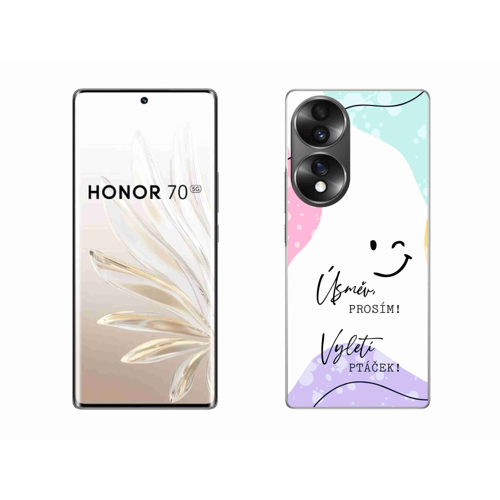 Gelový kryt mmCase na Honor 70 - vtipný text 4 bílé pozadí