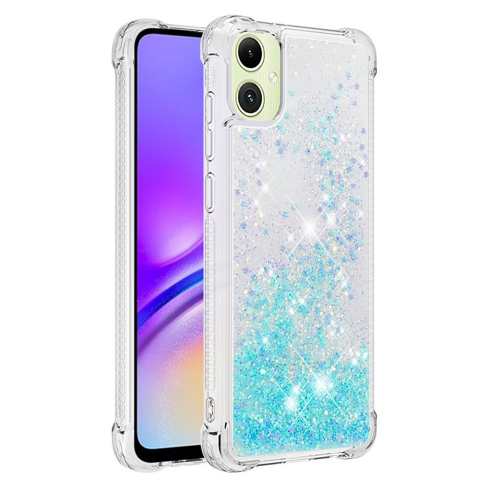 Glitter přesýpací gelový obal na Samsung Galaxy A06 4G - modrý/hvězdičky
