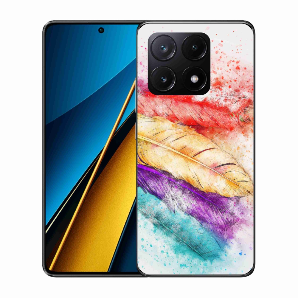 Gelový kryt mmCase na Xiaomi Poco X6 Pro 5G - barevné peří