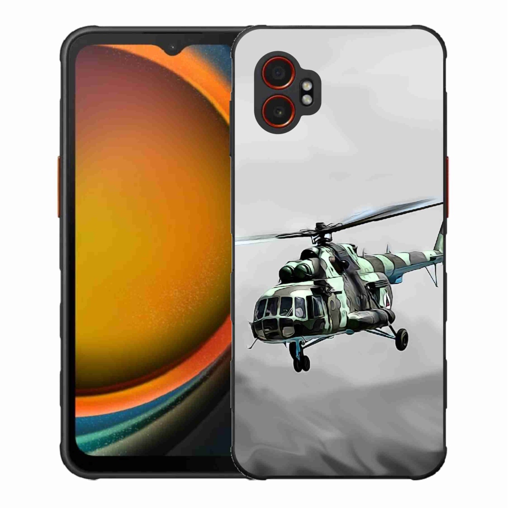 Gelový kryt mmCase na Samsung Galaxy Xcover 7 Pro - vojenský vrtulník