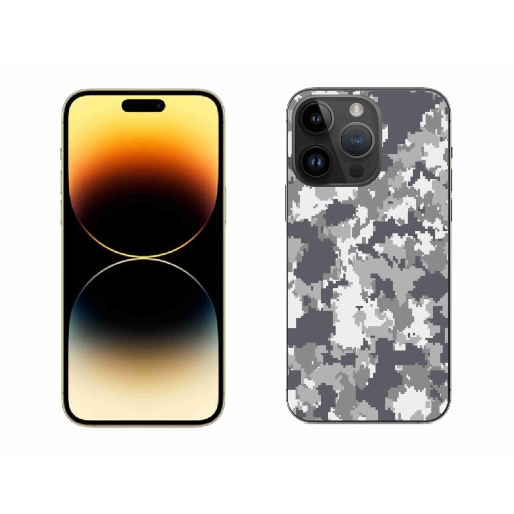 Gelový kryt mmCase na iPhone 14 Pro Max - maskáčový vzor 2