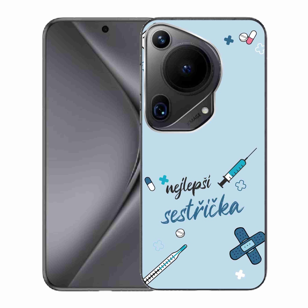 Gelový kryt mmCase na Huawei Pura 70 Ultra - nejlepší sestřička modré pozadí