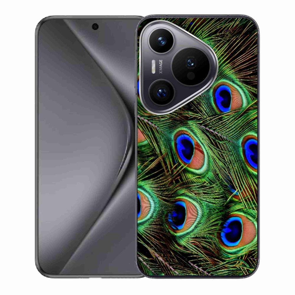 Gelový kryt mmCase na Huawei Pura 70 - paví peří