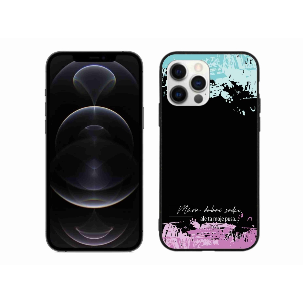 Gelový kryt mmCase na iPhone 12 Pro Max - vtipný text 3 černé pozadí