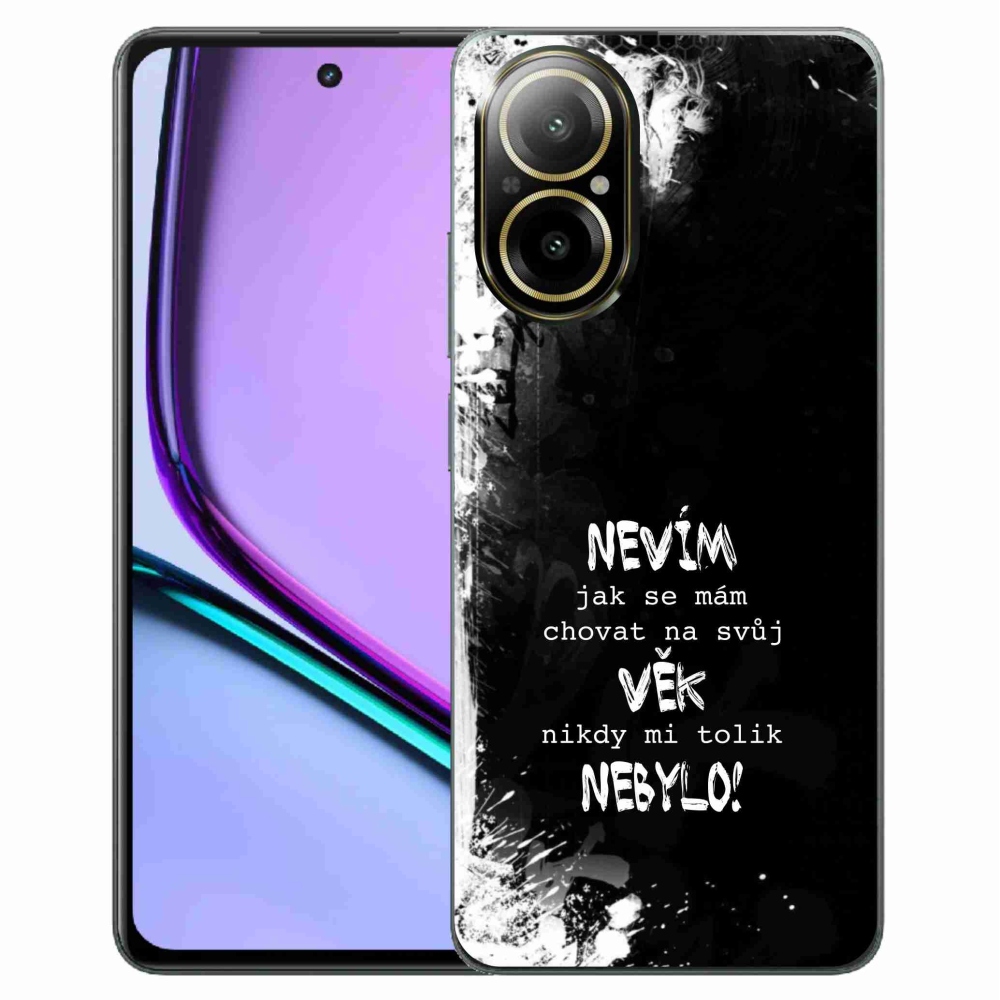 Gelový kryt mmCase na Realme C67 - vtipný text 14 černé pozadí