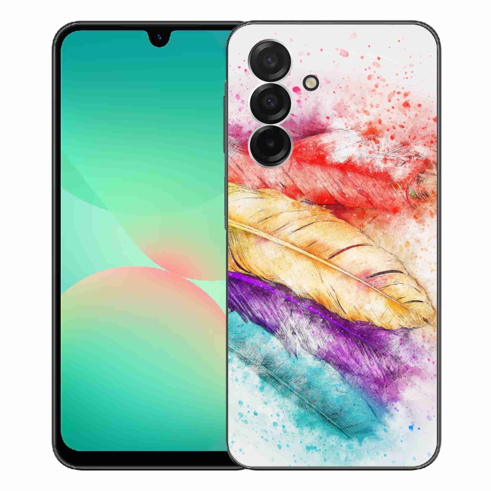 Gelový kryt mmCase na Samsung Galaxy A26 5G - barevné peří