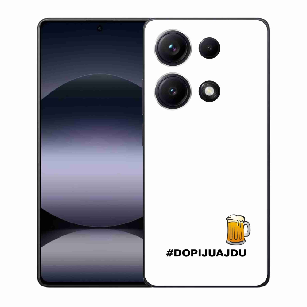 Gelový kryt mmCase na Xiaomi Redmi Note 14S - pivní motiv 1 bílé pozadí