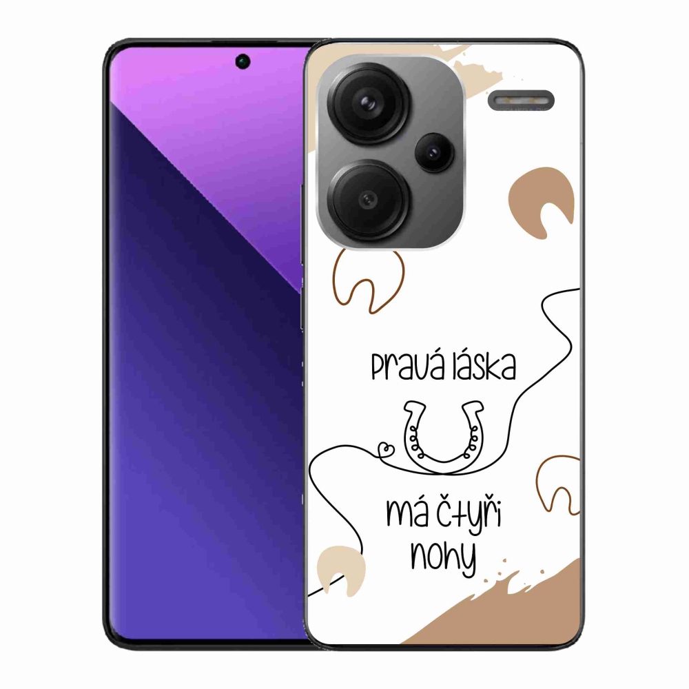 Gelový kryt mmCase na Xiaomi Redmi Note 13 Pro+ 5G - koňský motiv bílé pozadí