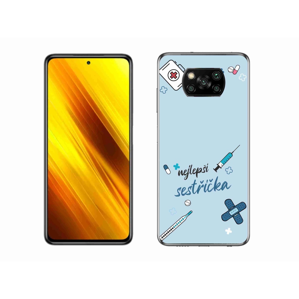 Gelový kryt mmCase na Xiaomi Poco X3 Pro - nejlepší sestřička modré pozadí