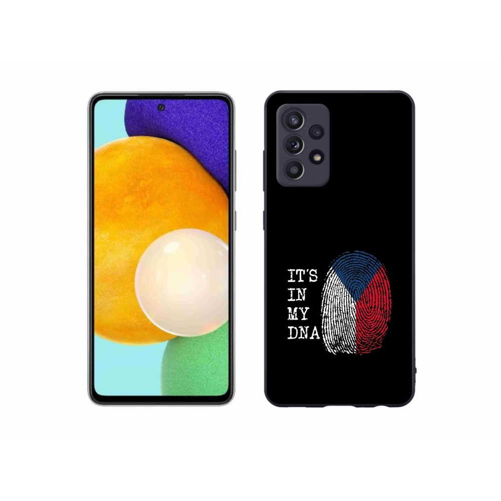 Gelový kryt mmCase na Samsung Galaxy A52s 5G - vlajka otisk prstu černé pozadí