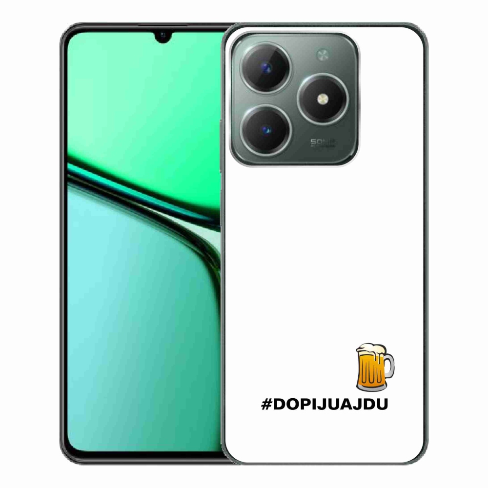 Gelový kryt mmCase na Realme C61 - pivní motiv 1 bílé pozadí