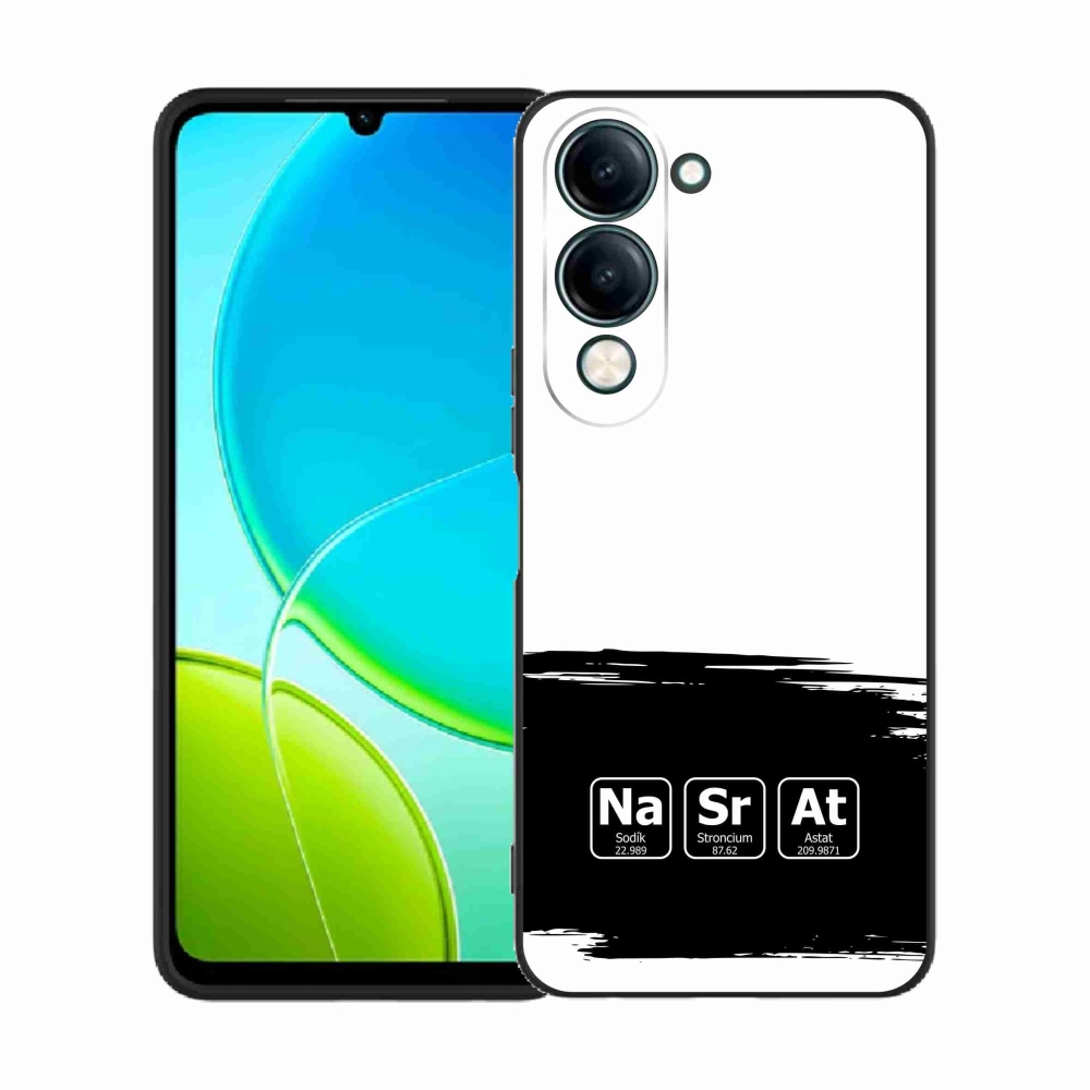 Gelový kryt mmCase na Vivo Y29s 5G - chemické prvky černobílé pozadí