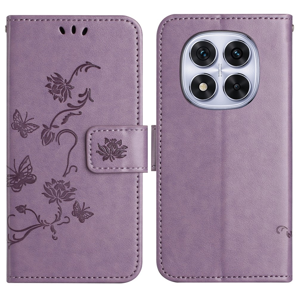 Flower knížkové pouzdro na Xiaomi Redmi Note 14 Pro 5G/Poco X7 5G/Note 14 Pro+ 5G - světlefialové