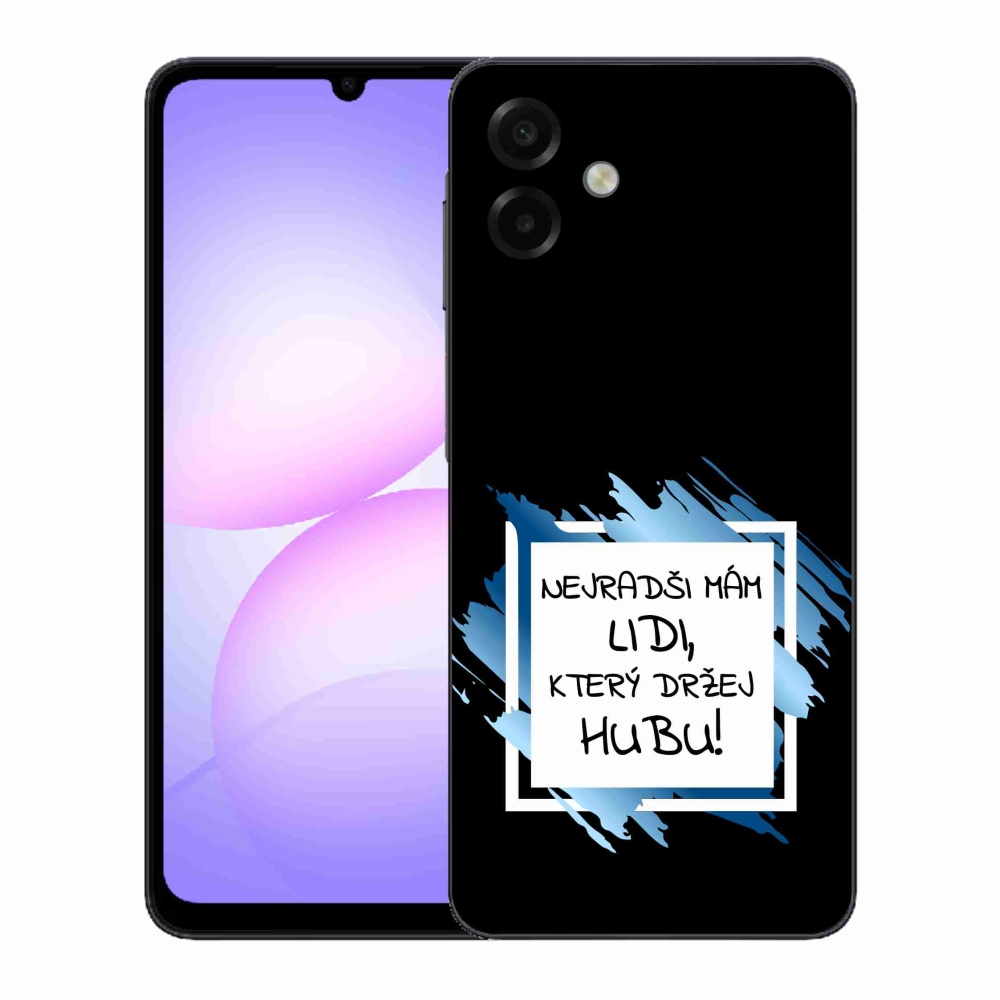 Gelový kryt mmCase na Samsung Galaxy A07 4G - vtipný text 7 bíločerné pozadí