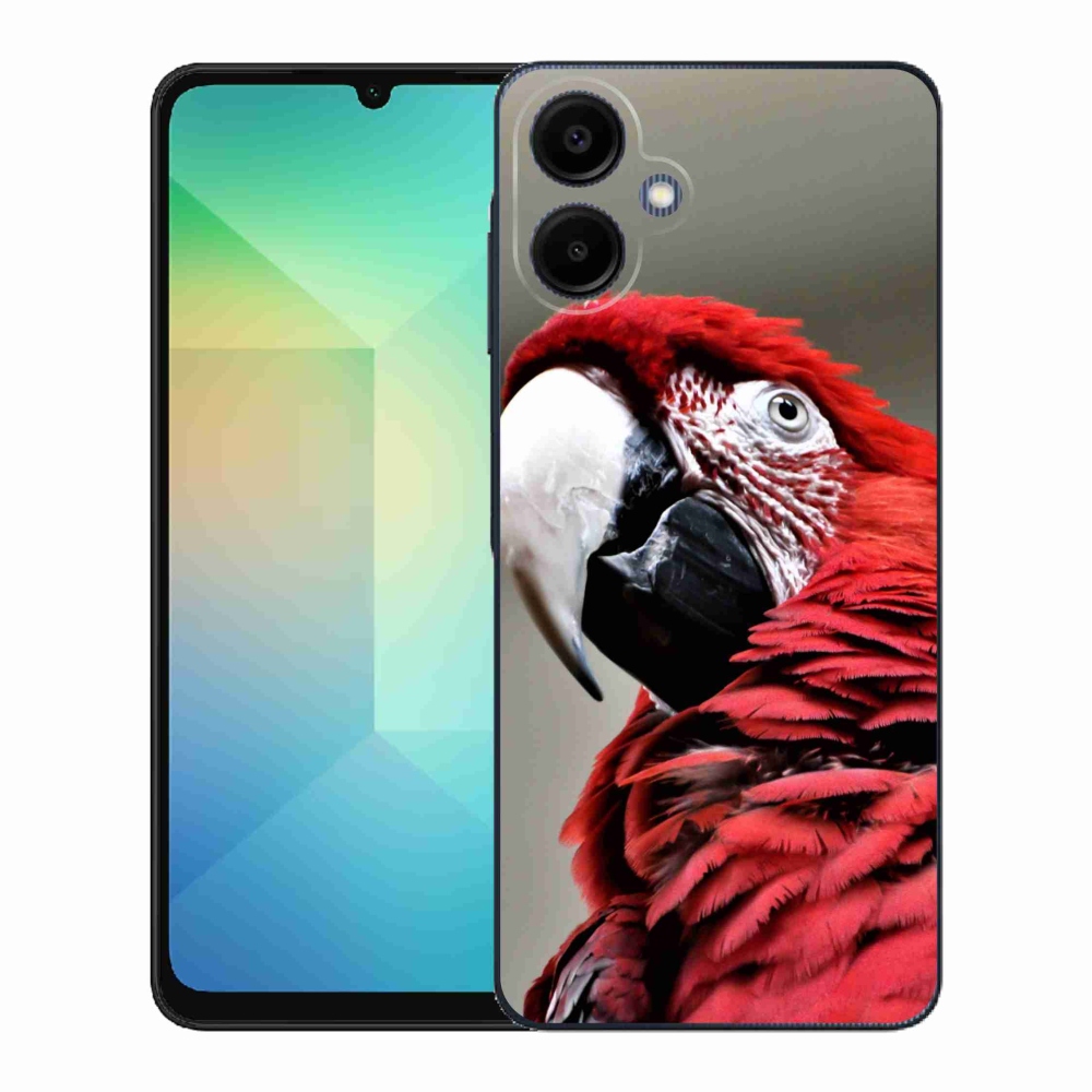 Gelový kryt mmCase na Samsung Galaxy A06 4G - papoušek ara červený