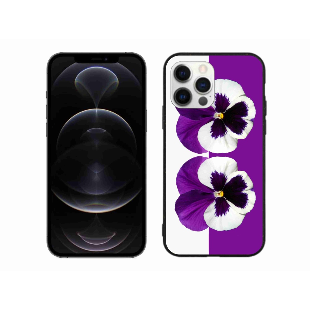 Gelový kryt mmCase na iPhone 12 Pro Max - fialovobílý květ