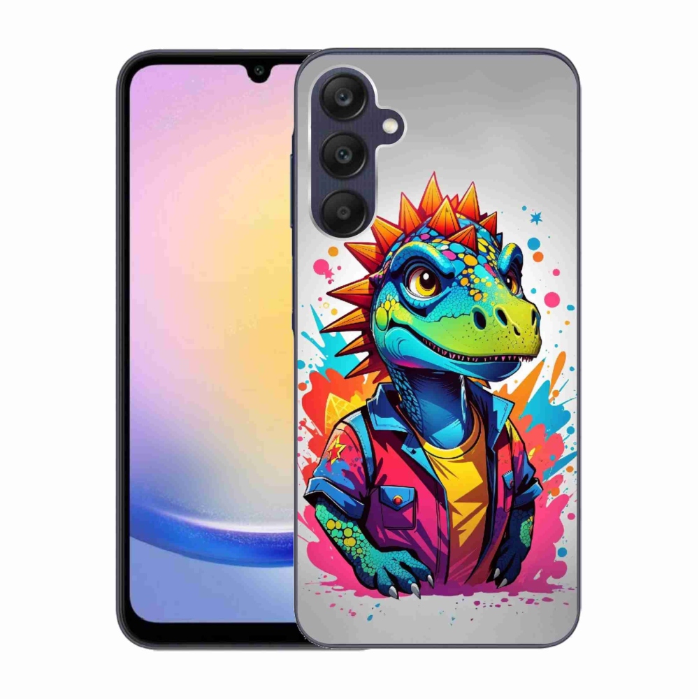 Gelový kryt mmCase na Samsung Galaxy A25 5G - barevný dinosaurus