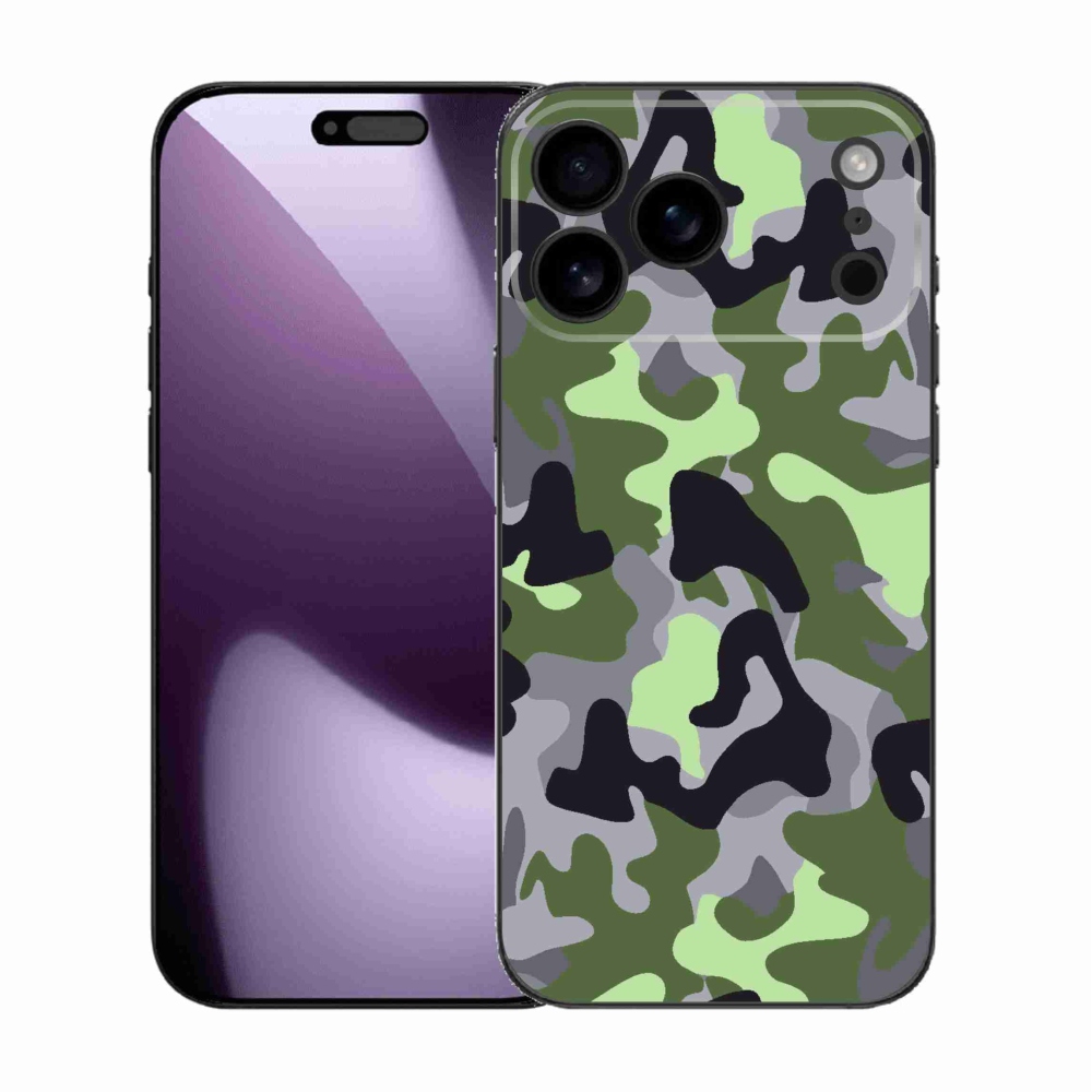 Gelový kryt mmCase na iPhone 17 Pro Max - maskáčový vzor 7