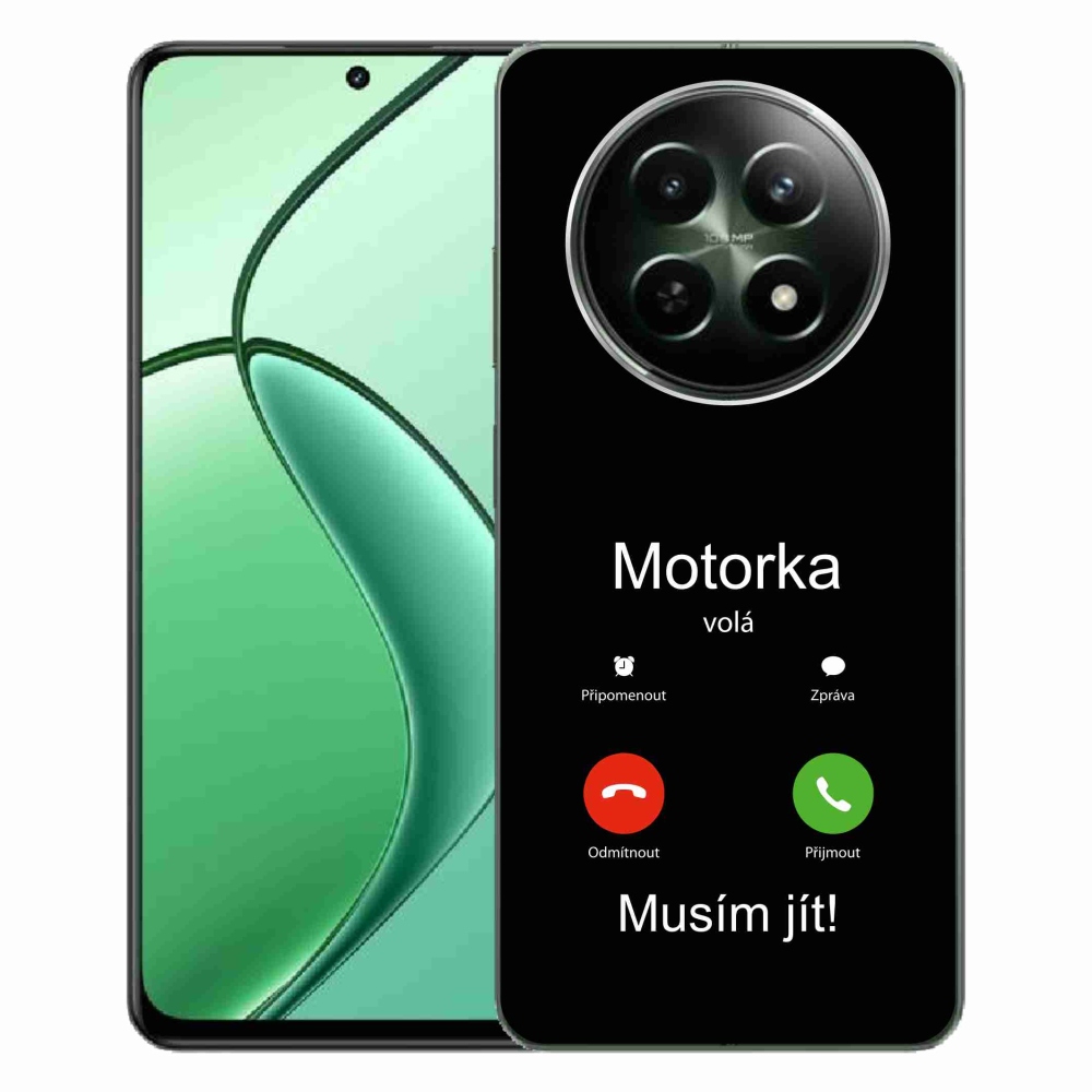 Gelový kryt mmCase na Realme 12 5G/12x 5G - motorka volá černé pozadí