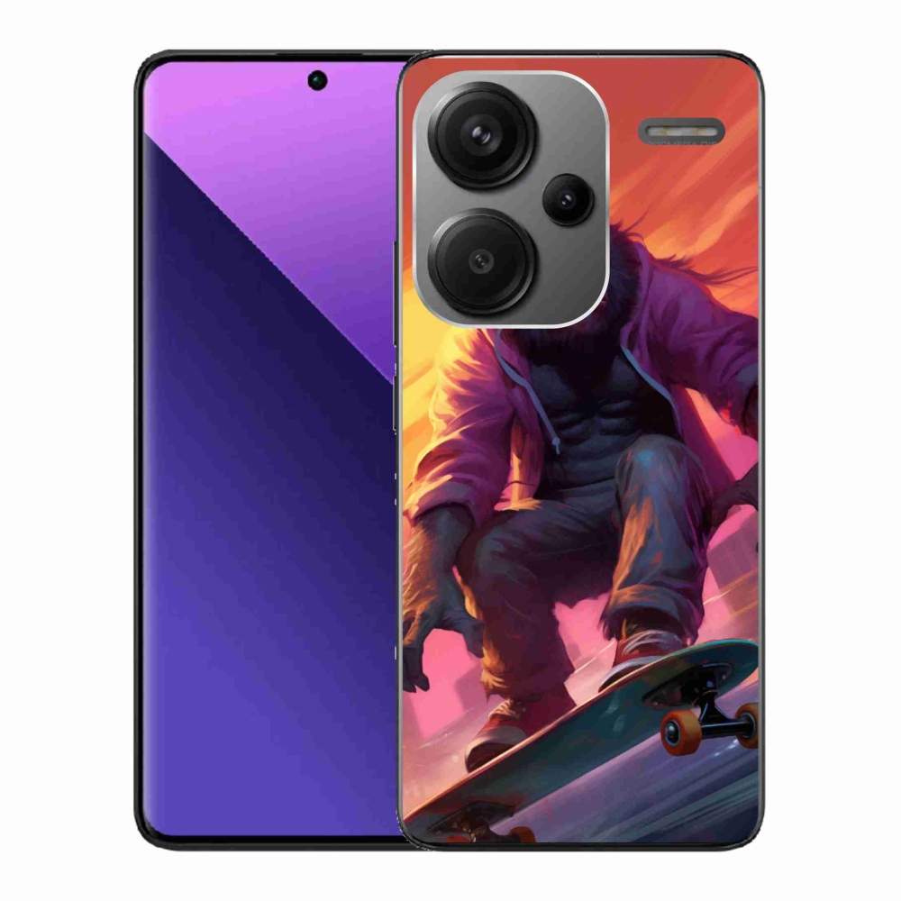 Gelový kryt mmCase na Xiaomi Redmi Note 13 Pro+ 5G - gorila na skateboardu