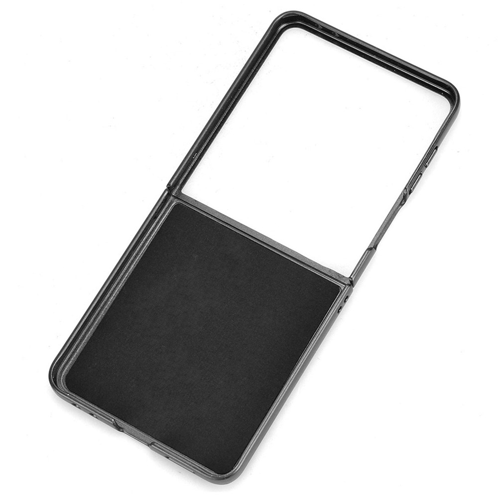 Combi plastový kryt s umělou kůží na Samsung Galaxy Z Flip7 5G - černý