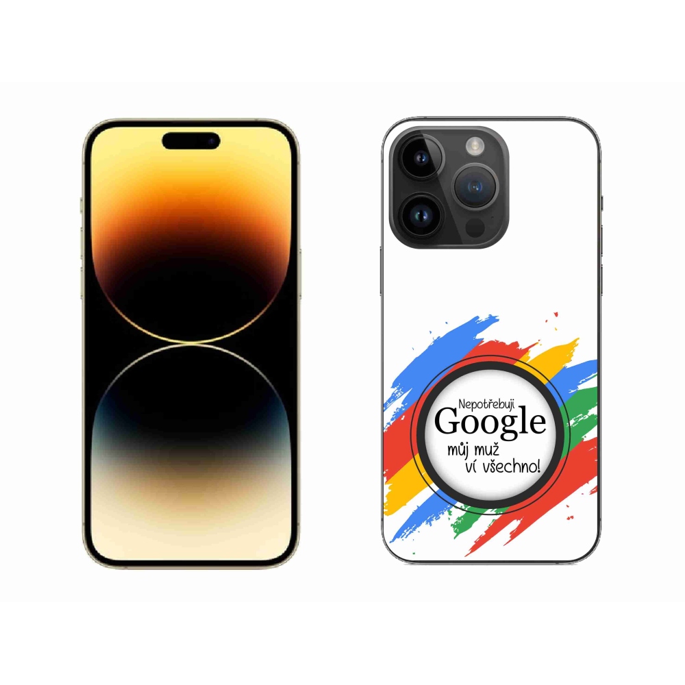 Gelový kryt mmCase na iPhone 14 Pro Max 6.7 - muž ví všechno bílé pozadí
