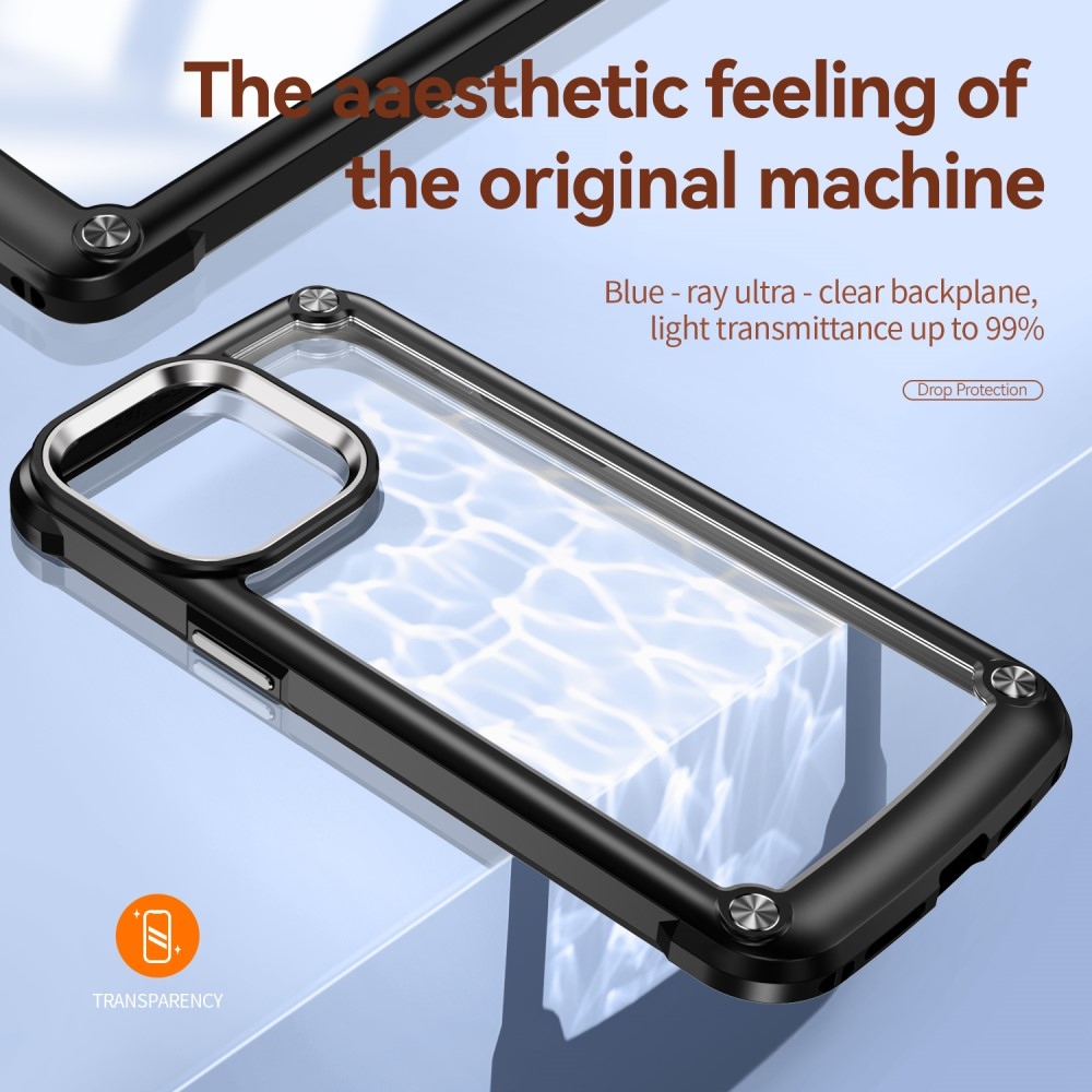 Gelový obal s pevnými zády na iPhone 15 Pro Max - černý