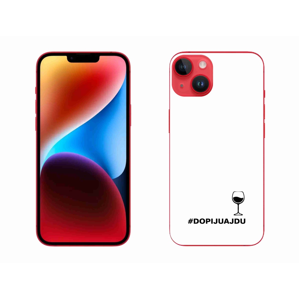 Gelový kryt mmCase na iPhone 14 Plus - vinný motiv bílé pozadí