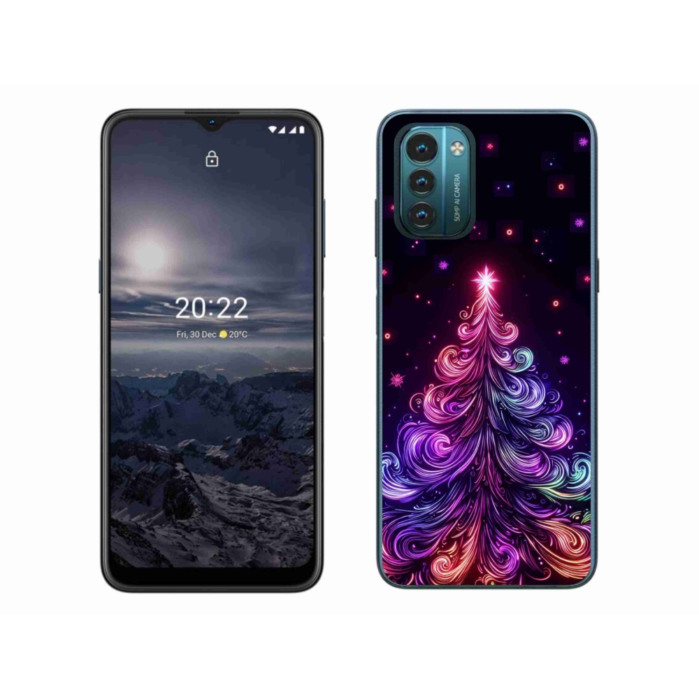 Gelový kryt mmCase na Nokia G11/G21 - neonový vánoční stromek 1