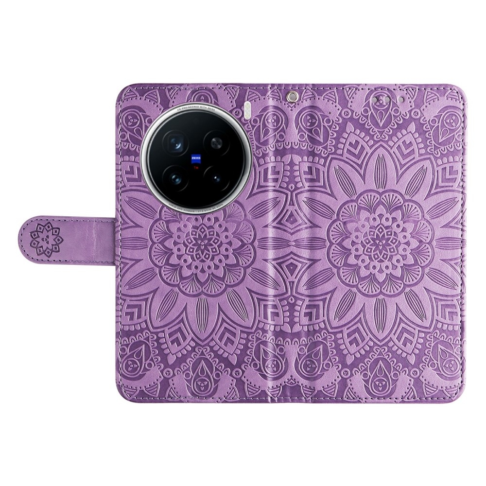 Sunflower knížkové pouzdro na Vivo X200 Pro 5G - fialové