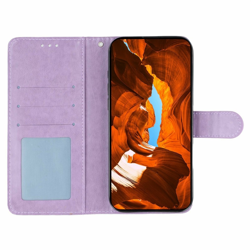 Roses knížkové pouzdro na Xiaomi Redmi 15 5G - fialové
