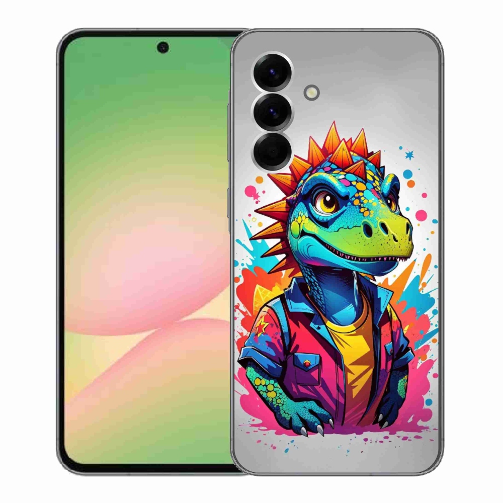 Gelový kryt mmCase na Samsung Galaxy A56 5G - barevný dinosaurus