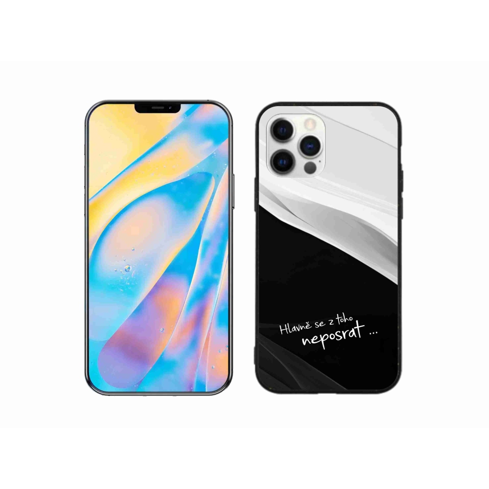 Gelový kryt mmCase na iPhone 12 Pro - vtipný text 13 černobílé pozadí