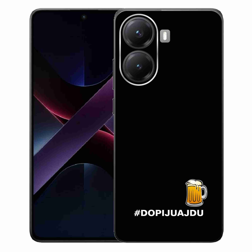 Gelový kryt mmCase na Xiaomi Poco X7 Pro 5G - pivní motiv 1 černé pozadí
