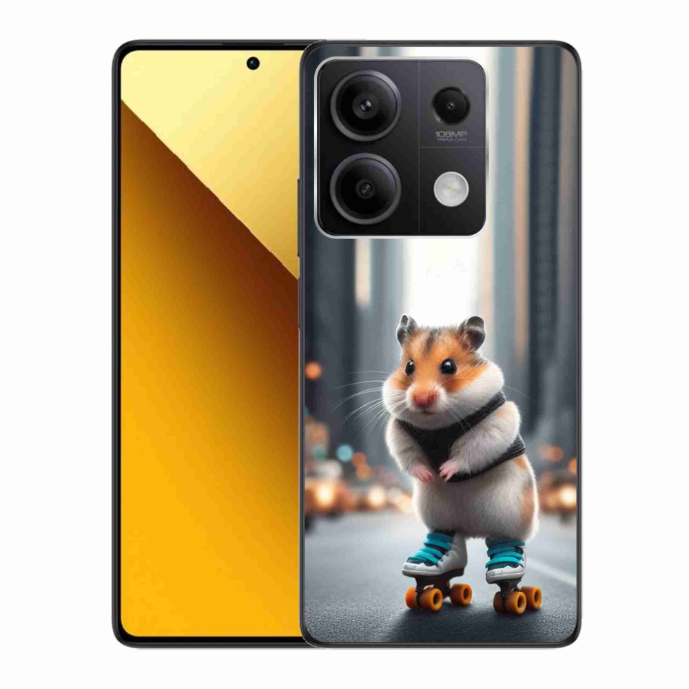 Gelový kryt mmCase na Xiaomi Redmi Note 13 5G - křeček na bruslích