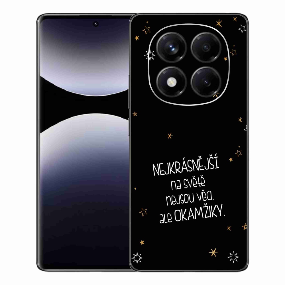 Gelový kryt mmCase na Xiaomi Redmi Note 14 Pro - citát 4 černé pozadí