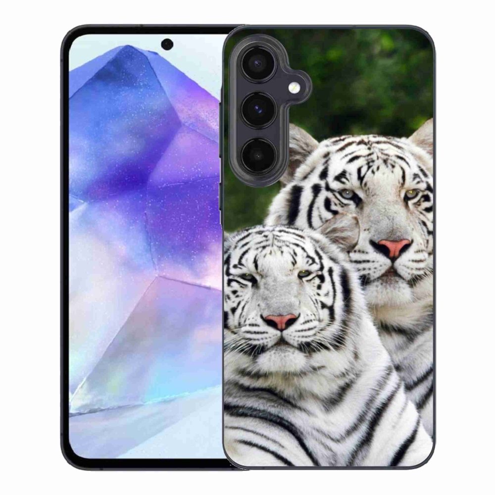 Gelový obal mmCase na Samsung Galaxy A55 5G - bílí tygři