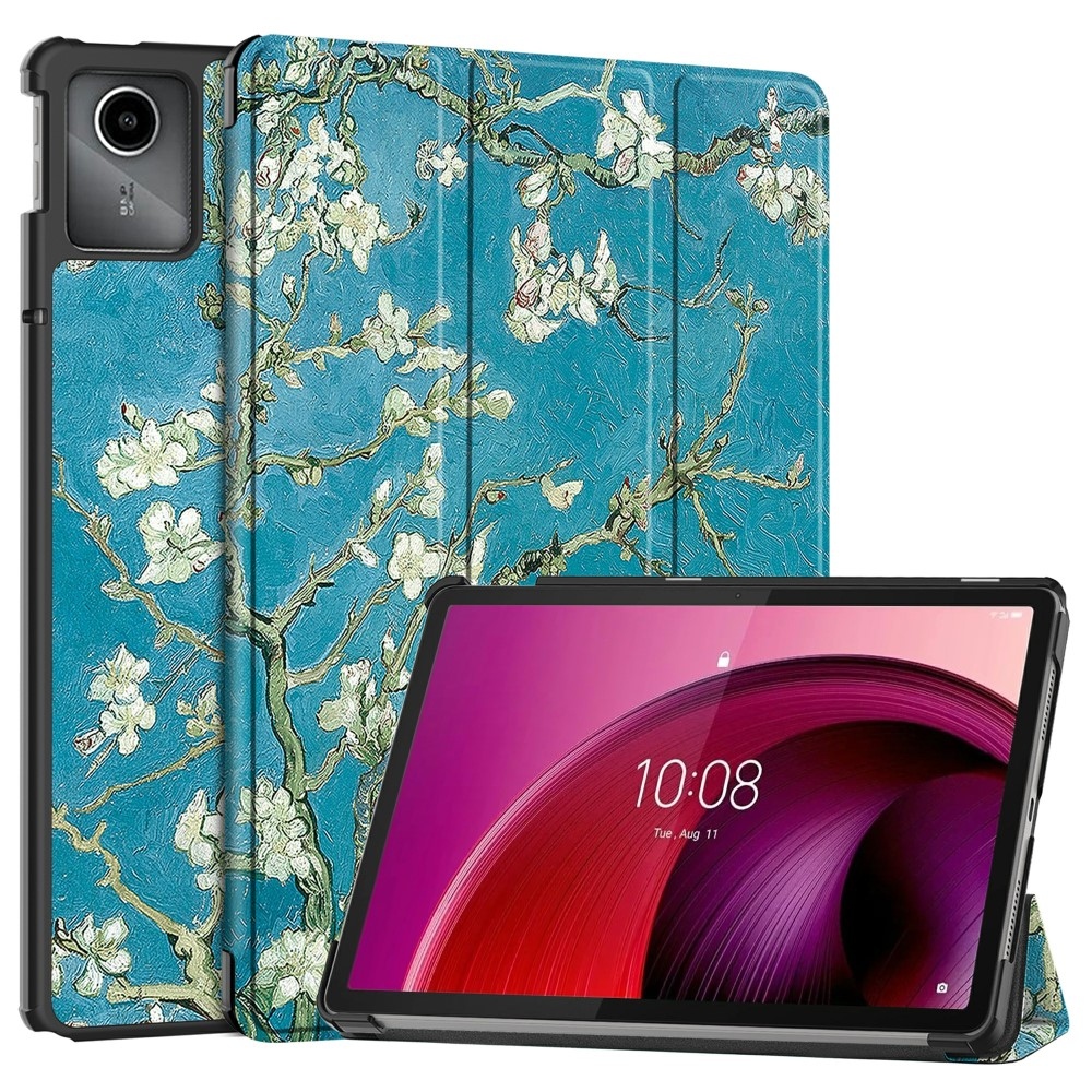 Print chytré zavírací pouzdro na Lenovo Tab M11/Tab K11 - bílé květy