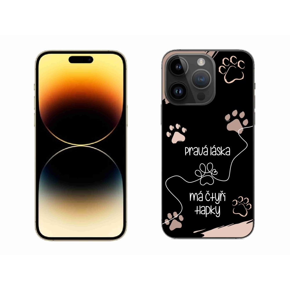 Gelový kryt mmCase na iPhone 14 Pro Max 6.7 - psí motiv 1 černé pozadí