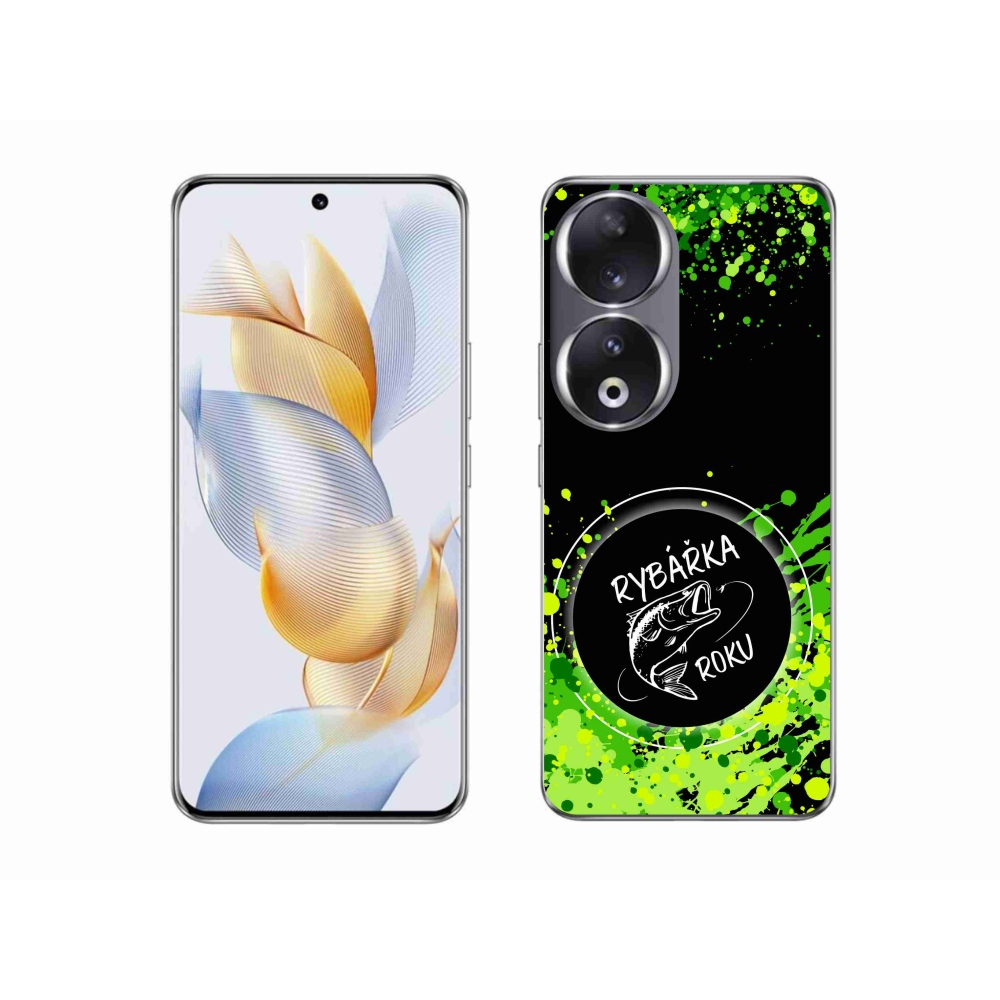 Gelový kryt mmCase na Honor 90 - rybářka roku černé pozadí