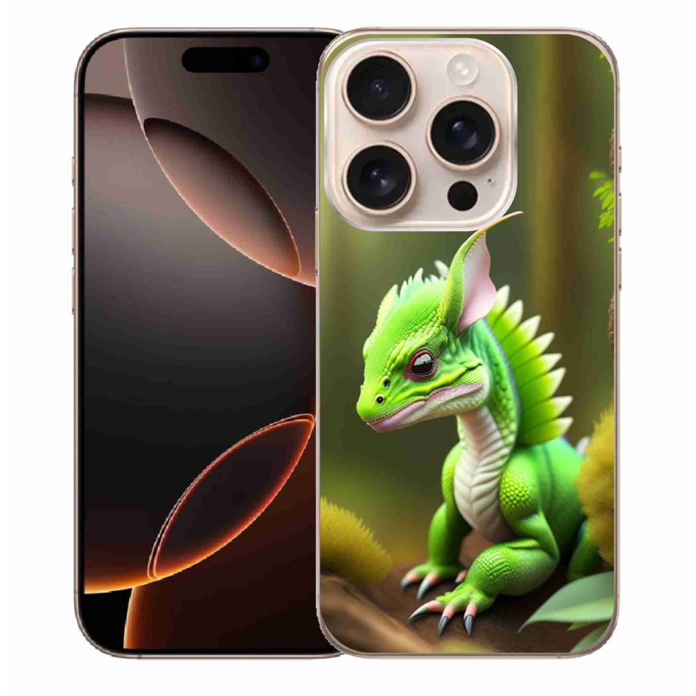 Gelový kryt mmCase na iPhone 16 Pro Max - zelený dráček