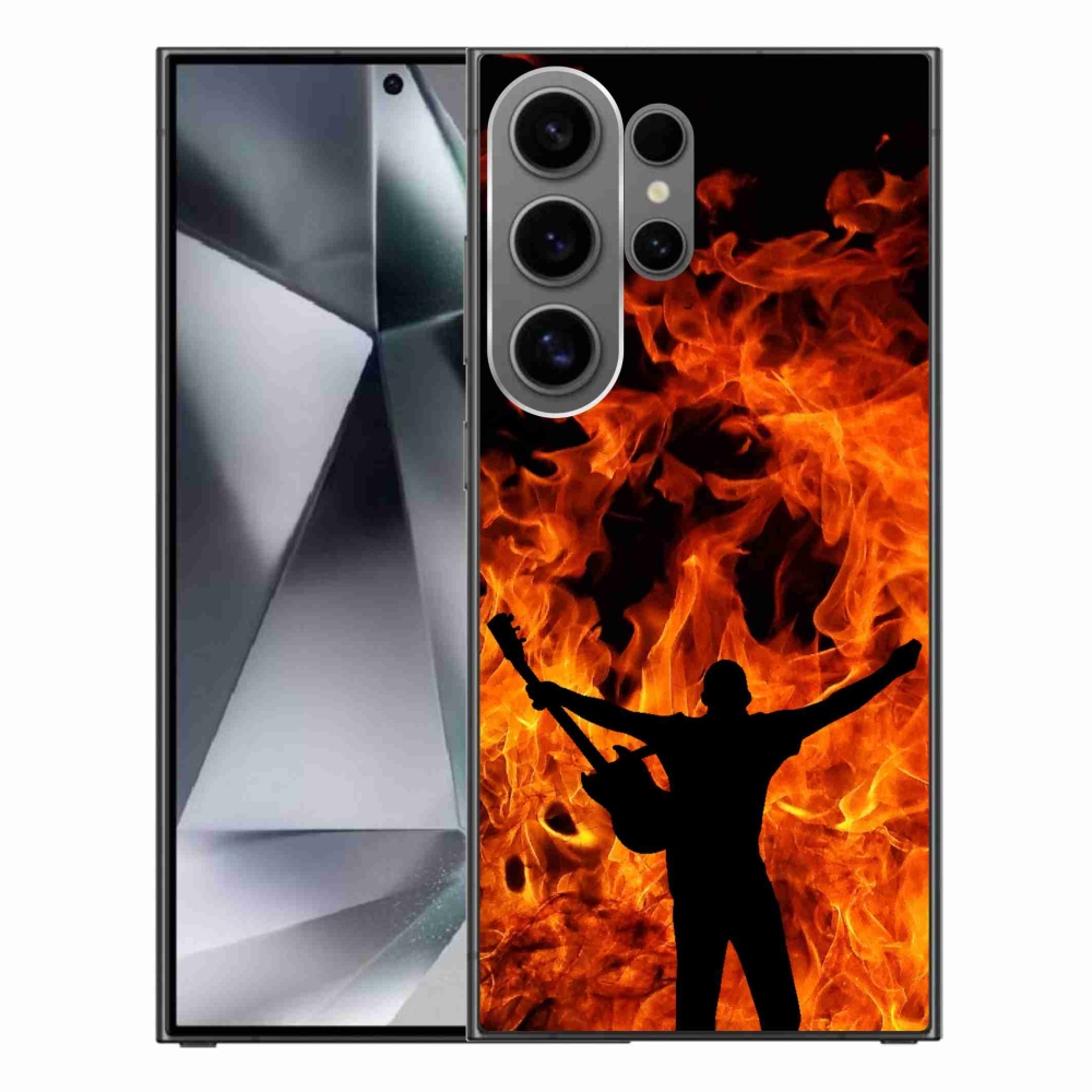 Gelový kryt mmCase na Samsung Galaxy S24 Ultra - muzikant a oheň