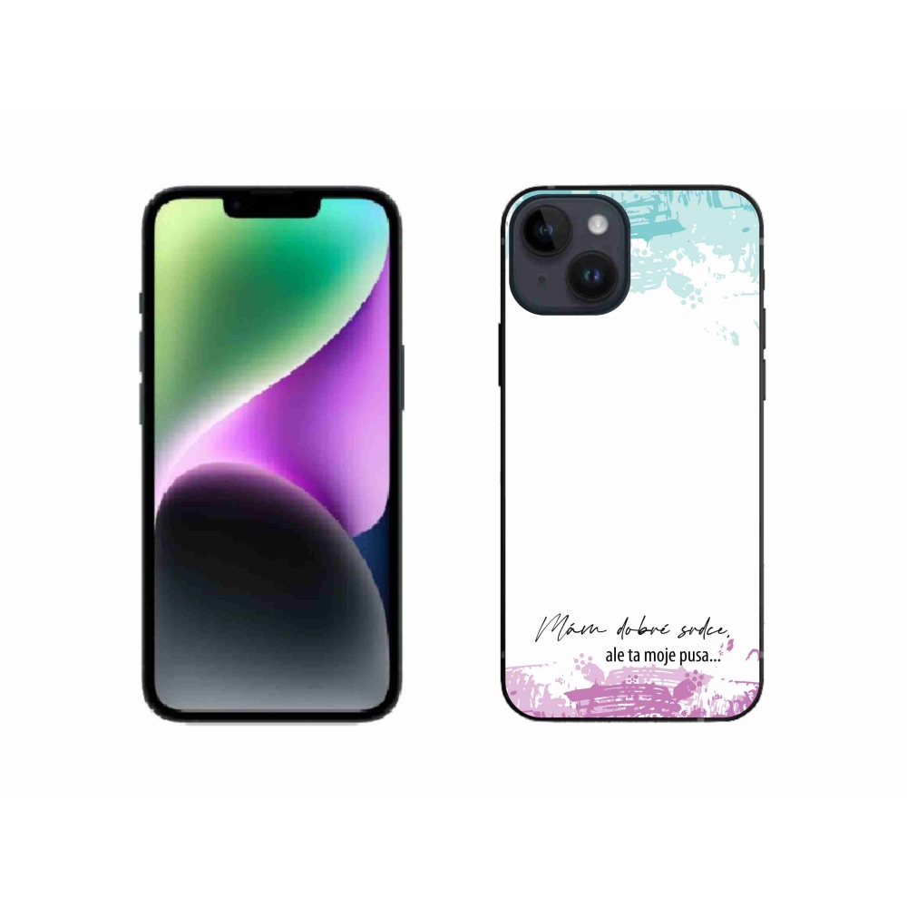 Gelový kryt mmCase na iPhone 14 - vtipný text 3 bílé pozadí