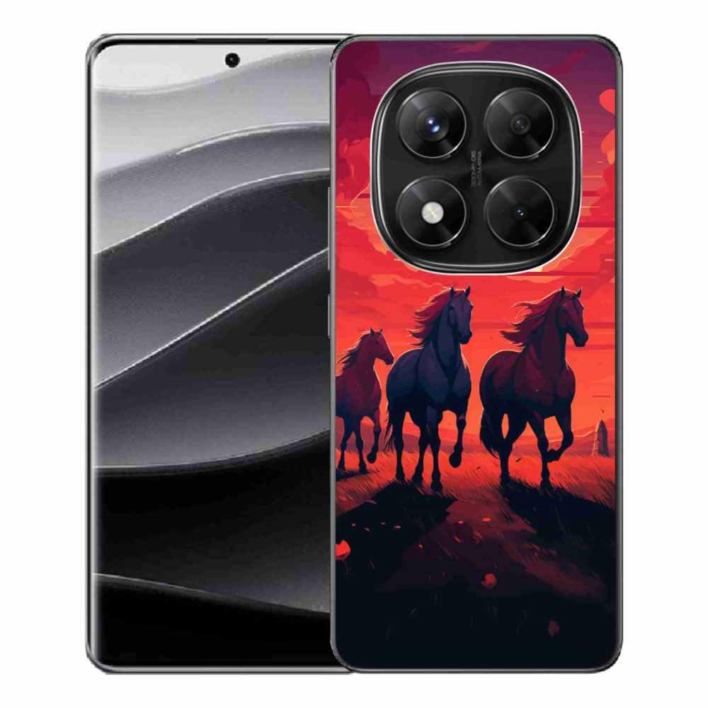 Gelový kryt mmCase na Xiaomi Redmi Note 14 Pro 5G/Poco X7 5G - koně a západ slunce