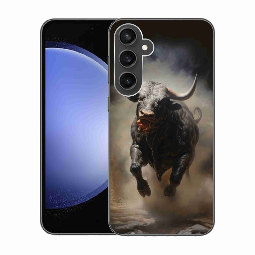 Gelový kryt mmCase na Samsung Galaxy S23 FE - rozzuřený býk