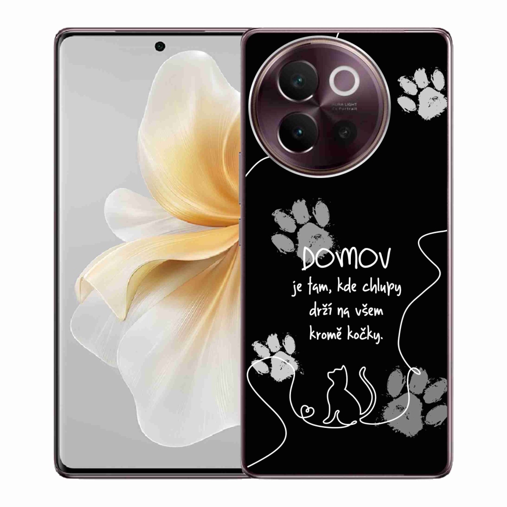 Gelový kryt mmCase na Vivo V40 Lite 5G - kočičí motiv černé pozadí