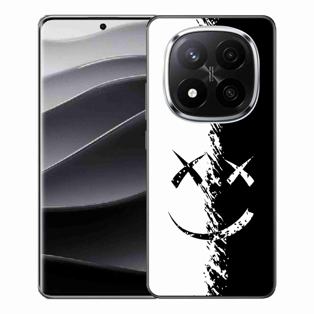 Gelový kryt mmCase na Xiaomi Redmi Note 14 Pro+ 5G - černobílý smajlík