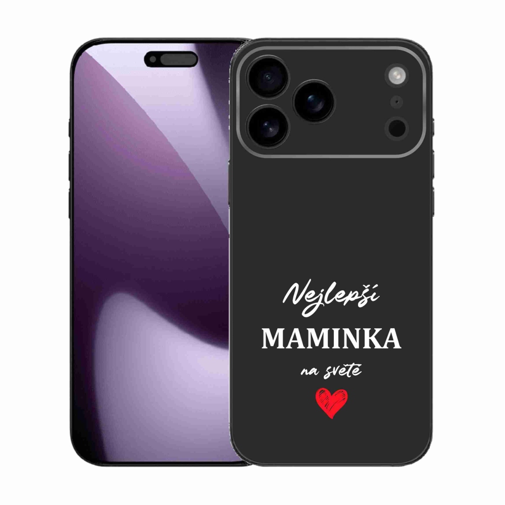 Gelový kryt mmCase na iPhone 17 Pro Max - nejlepší maminka 1 černé pozadí